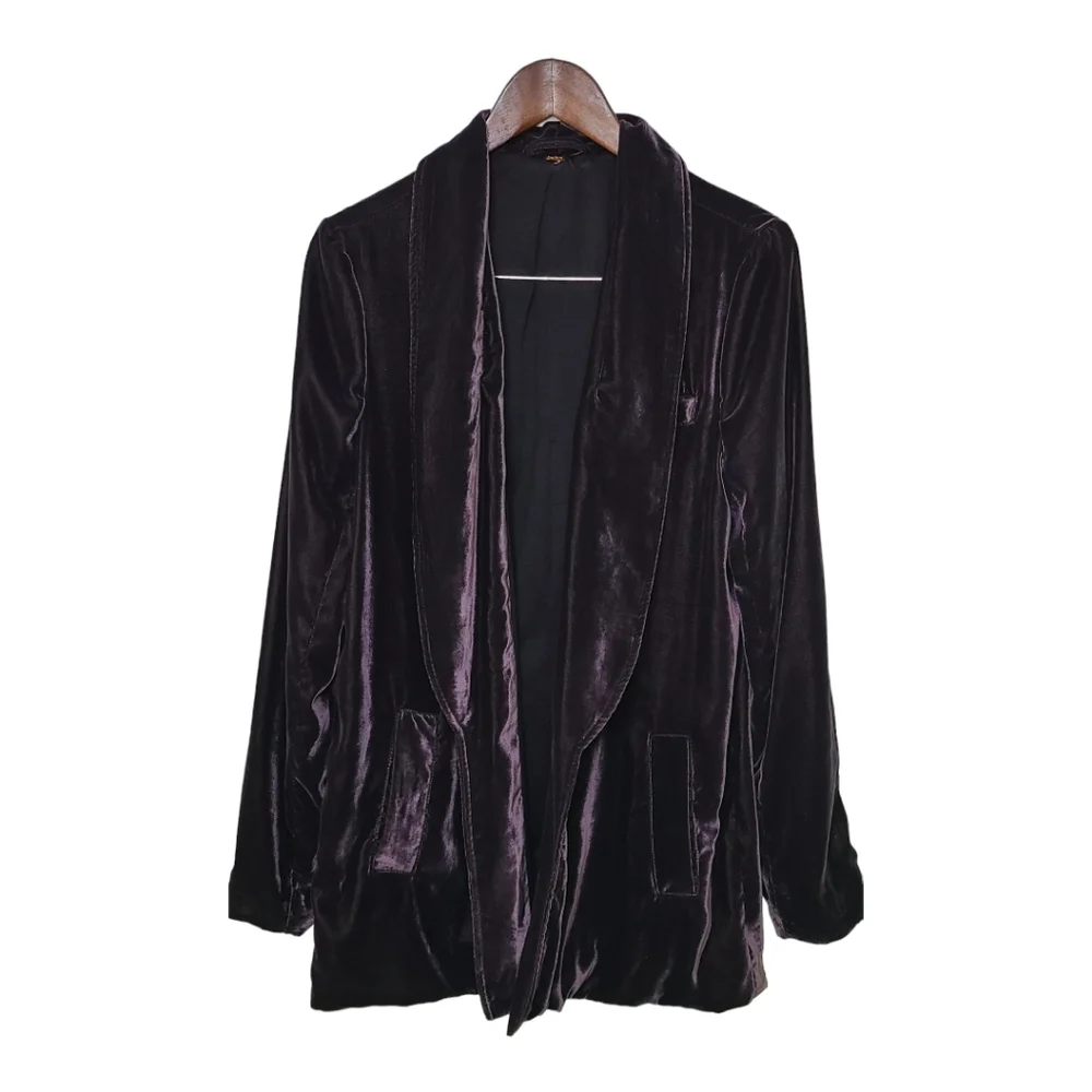 Free People Purple Velvet Blazer Jacket - Picture 6 of 13